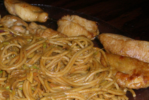 Spicy Peanut Noodles with Chicken